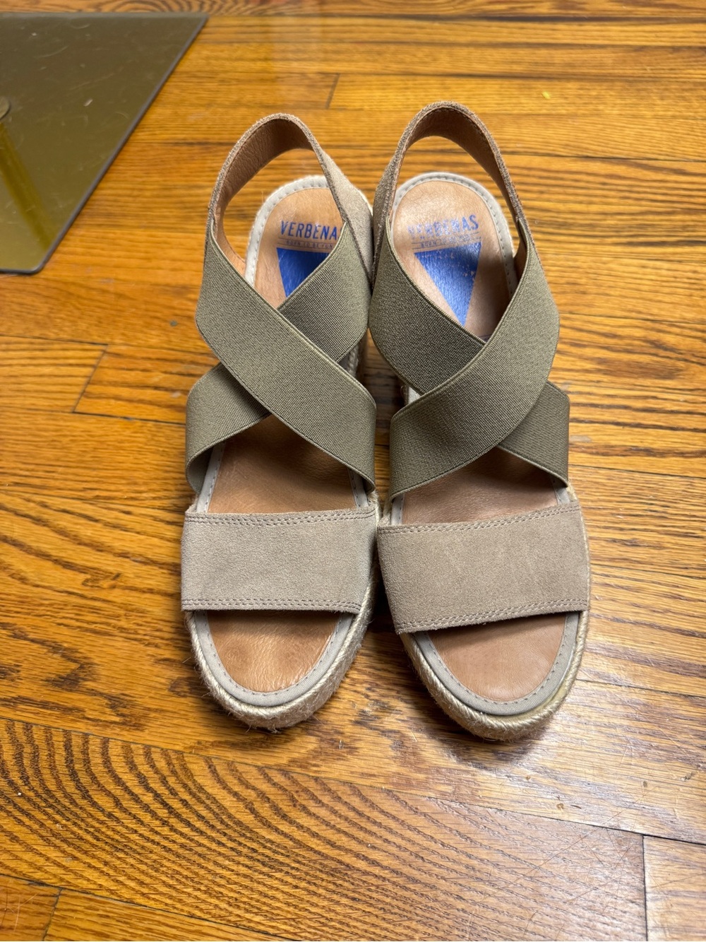 EUC Verbenas Spain Espadrille Wedge Sandals Suede Elastic 9.5 - Picture 9 of 14